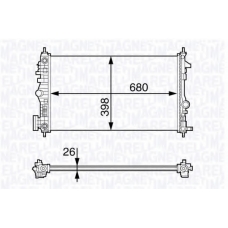 350213141500 MAGNETI MARELLI Радиатор, охлаждение двигателя