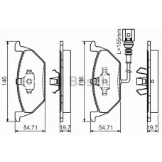 0 986 495 048 BOSCH Комплект тормозных колодок, дисковый тормоз