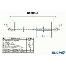 BGS10956 BUGIAD Газовая пружина, крышка багажник