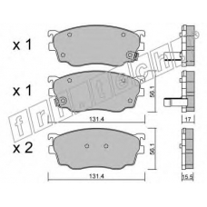 310.0 fri.tech. Комплект тормозных колодок, дисковый тормоз