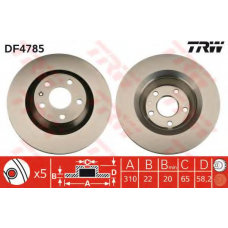 DF4785 TRW Тормозной диск