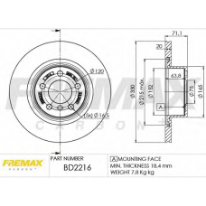 BD-2216 FREMAX Тормозной диск