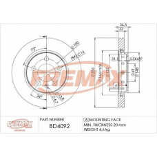 BD-4092 FREMAX Тормозной диск