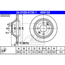 24.0109-0130.1 ATE Тормозной диск