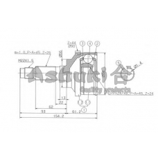 MA-2P0 ASHUKI Шарнирный комплект, приводной вал