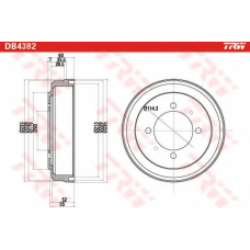 DB4382 TRW Тормозной барабан