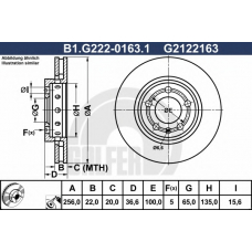 B1.G222-0163.1 GALFER Тормозной диск