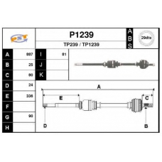P1239 SNRA Приводной вал