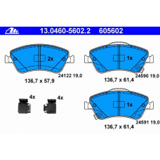 13.0460-5602.2 ATE Комплект тормозных колодок, дисковый тормоз