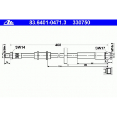 83.6401-0471.3 ATE Тормозной шланг