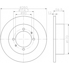 8DD 355 114-821 HELLA PAGID Тормозной диск