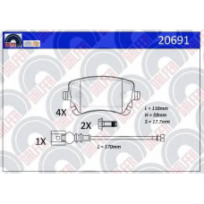 20691 GALFER Комплект тормозных колодок, дисковый тормоз