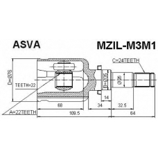 MZIL-M3M1 ASVA Шарнирный комплект, приводной вал