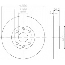 8DD 355 103-191 HELLA Тормозной диск