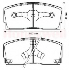 572164B BENDIX Комплект тормозных колодок, дисковый тормоз