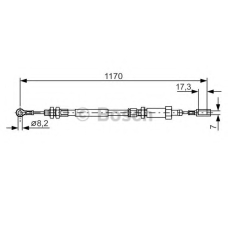 1 987 482 004 BOSCH Трос, стояночная тормозная система