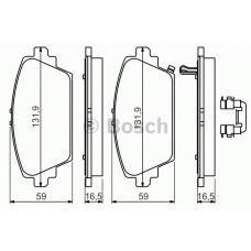 0 986 494 633 BOSCH Комплект тормозных колодок, дисковый тормоз