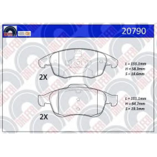 20790 GALFER Комплект тормозных колодок, дисковый тормоз