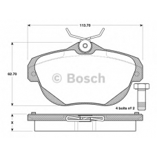 0 986 TB3 131 BOSCH Комплект тормозных колодок, дисковый тормоз