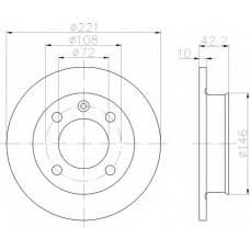 8DD 355 100-171 HELLA Тормозной диск