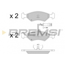 BP2163 BREMSI Комплект тормозных колодок, дисковый тормоз