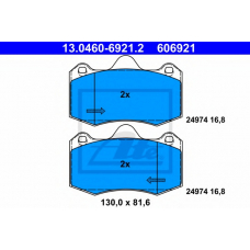 13.0460-6921.2 ATE Комплект тормозных колодок, дисковый тормоз