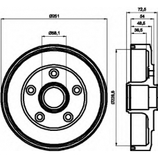 8DT 355 301-301 HELLA Тормозной барабан