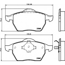 8DB 355 008-001 HELLA PAGID Комплект тормозных колодок, дисковый тормоз