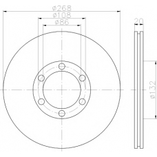 MDC2323 MINTEX Тормозной диск