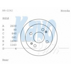 BR-2242 KAVO PARTS Тормозной диск