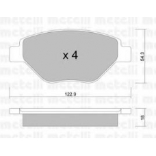 22-0543-0 METELLI Комплект тормозных колодок, дисковый тормоз