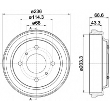 MBD363 MINTEX Тормозной барабан