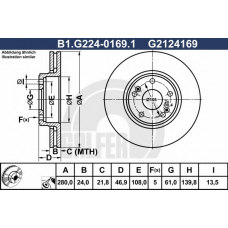 B1.G224-0169.1 GALFER Тормозной диск