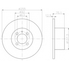 8DD 355 100-161 HELLA Тормозной диск