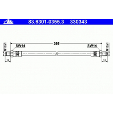 83.6301-0355.3 ATE Тормозной шланг