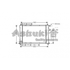 QR551-05 ASHUKI Радиатор, охлаждение двигателя