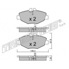 578.0 TRUSTING Комплект тормозных колодок, дисковый тормоз
