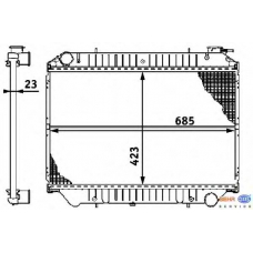 8MK 376 706-451 HELLA Радиатор, охлаждение двигателя