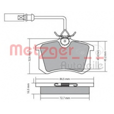 1170054 METZGER Комплект тормозных колодок, дисковый тормоз