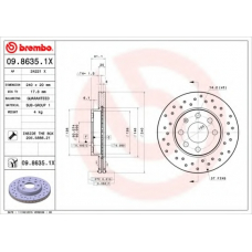 09.8635.1X BREMBO Тормозной диск