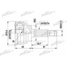 PCV1024 PATRON Шарнирный комплект, приводной вал