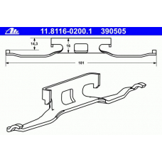 11.8116-0200.1 ATE Пружина, тормозной суппорт