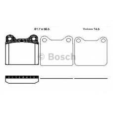 0 986 TB2 134 BOSCH Комплект тормозных колодок, дисковый тормоз