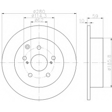 8DD 355 114-681 HELLA Тормозной диск