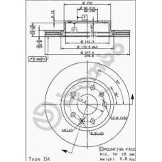 09.8609.10 BREMBO Тормозной диск