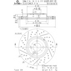 09.A047.20 BREMBO Тормозной диск