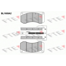 BL1689A2 FTE Комплект тормозных колодок, дисковый тормоз