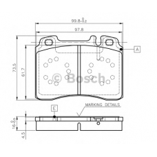 0 986 TB2 662 BOSCH Комплект тормозных колодок, дисковый тормоз