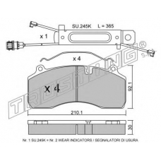 823.0W TRUSTING Комплект тормозных колодок, дисковый тормоз