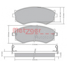 1170603 METZGER Комплект тормозных колодок, дисковый тормоз
